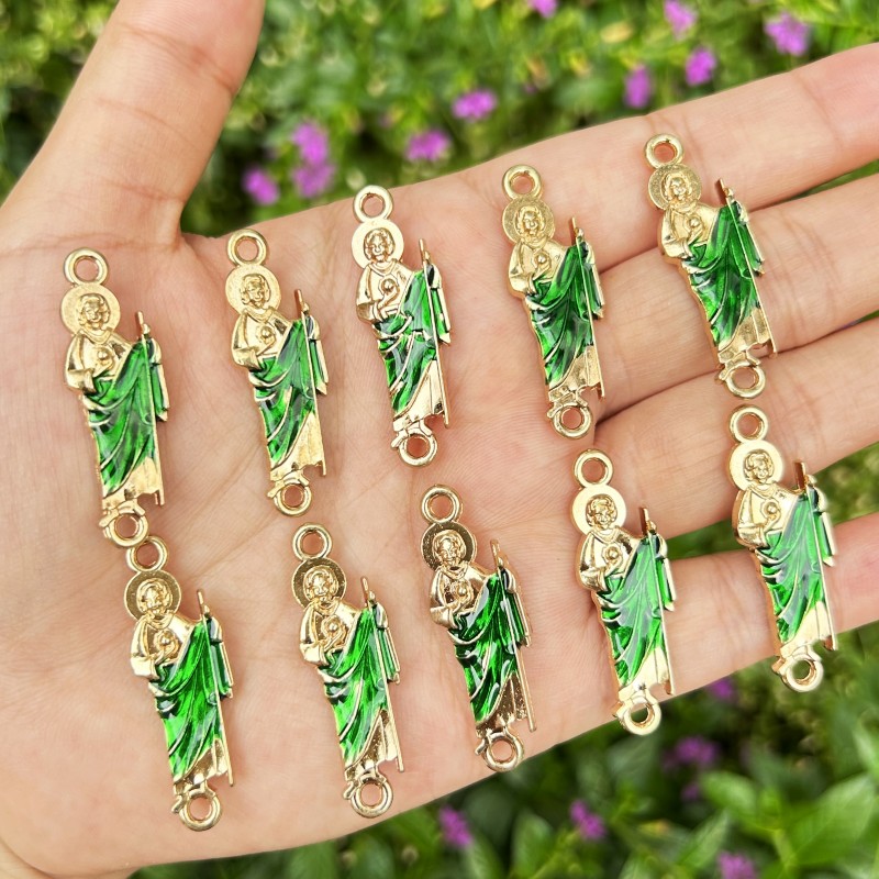 Women Juda Accessories - 10PCS Green Saint Jude Bracelet Connectors