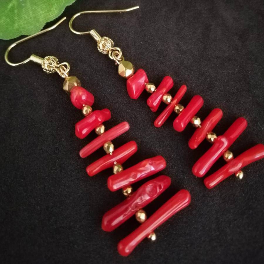 Women Irregular Branch Red Cor - Tassel Earrings Boho recension och pris