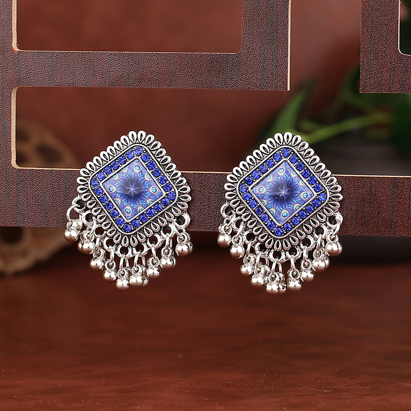 Vintage Ethnic Silver Color Sq - Tassel Earrings Boho recension och pris