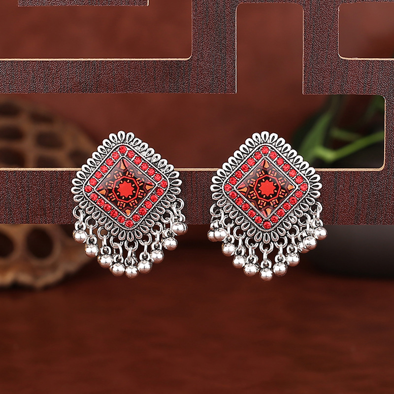 Vintage Ethnic Silver Color Sq - Tassel Earrings Boho recension och pris