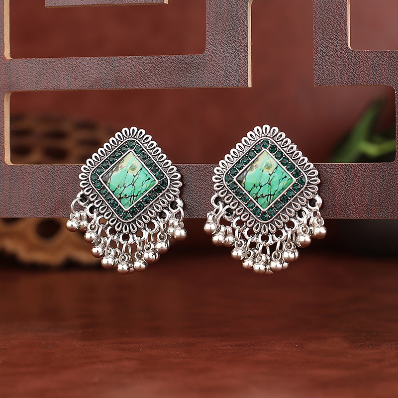 Vintage Ethnic Silver Color Sq - Tassel Earrings Boho recension och pris