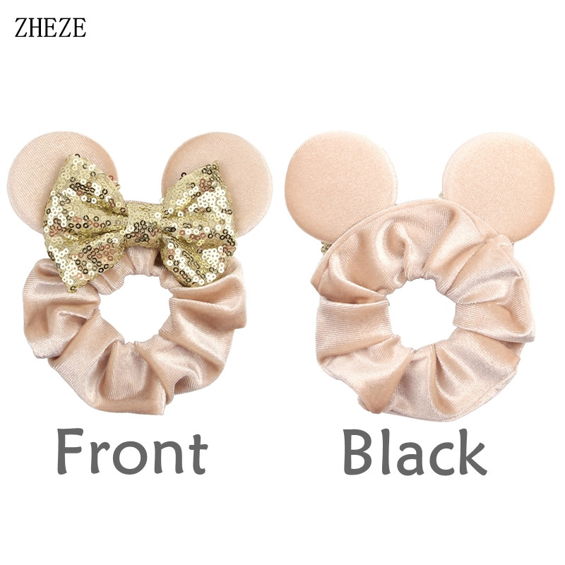 1pc Mouse Ears Hair Scrunchies - Hair Tie Velvet recension och pris
