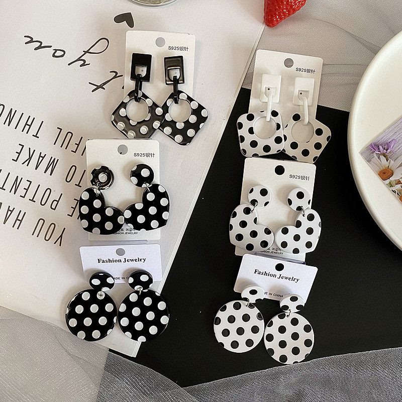 Retro Geometric Polka Dot Roun - Women Accessories Dropshipping recension och pris