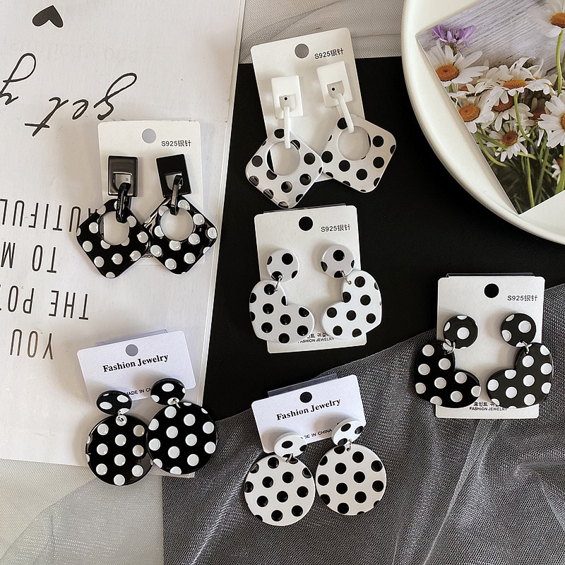 Retro Geometric Polka Dot Roun - Women Accessories Dropshipping recension och pris