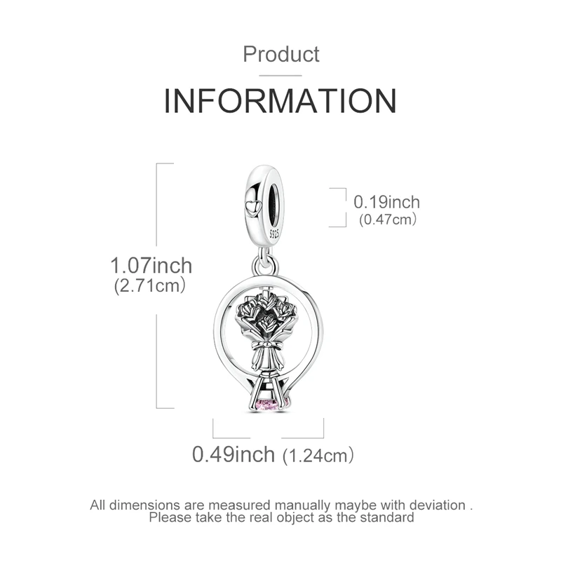 925 Silver Charm Bead Rotatabl - Women Accessories Bouquet recension och pris