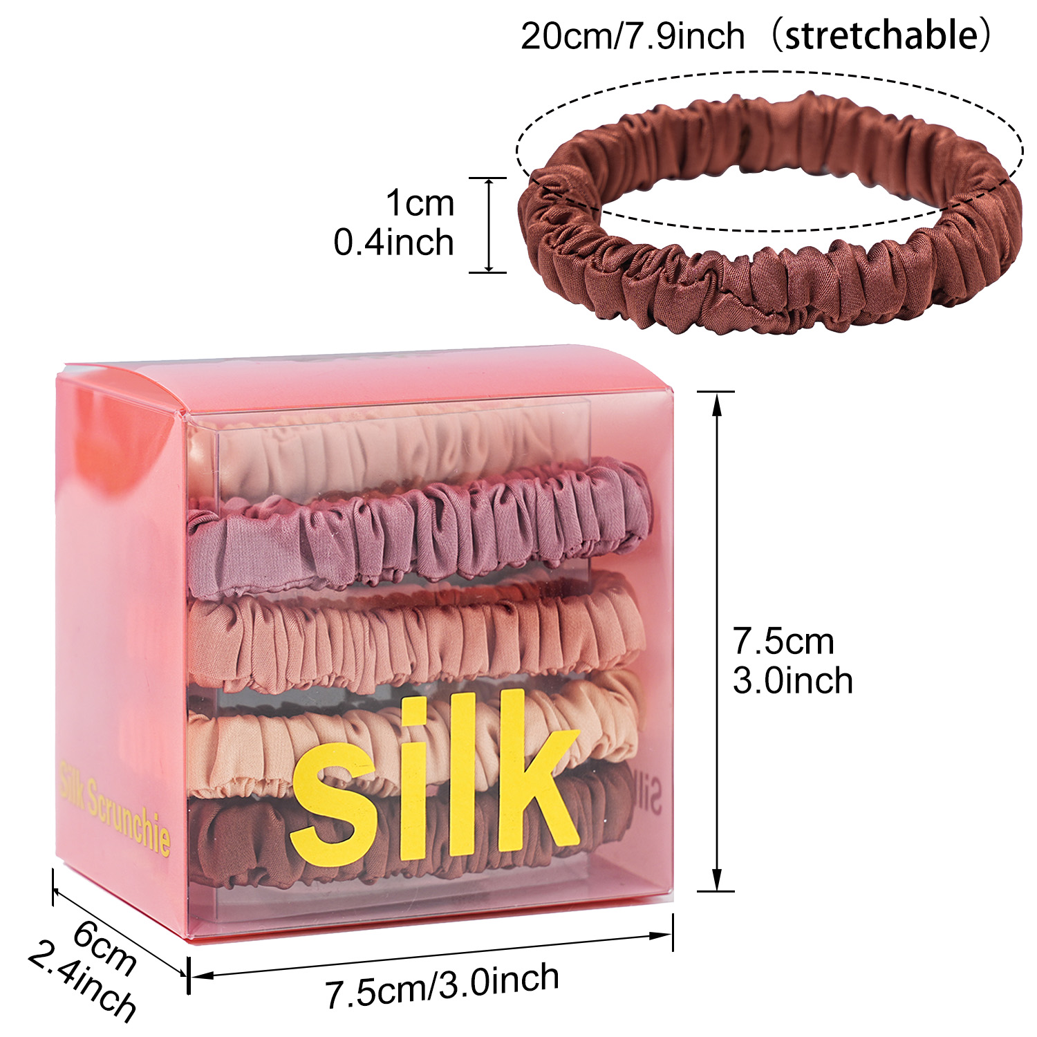 8PCS/Set 100% Pure Mulberry Si - Hair Tie Velvet recension och pris