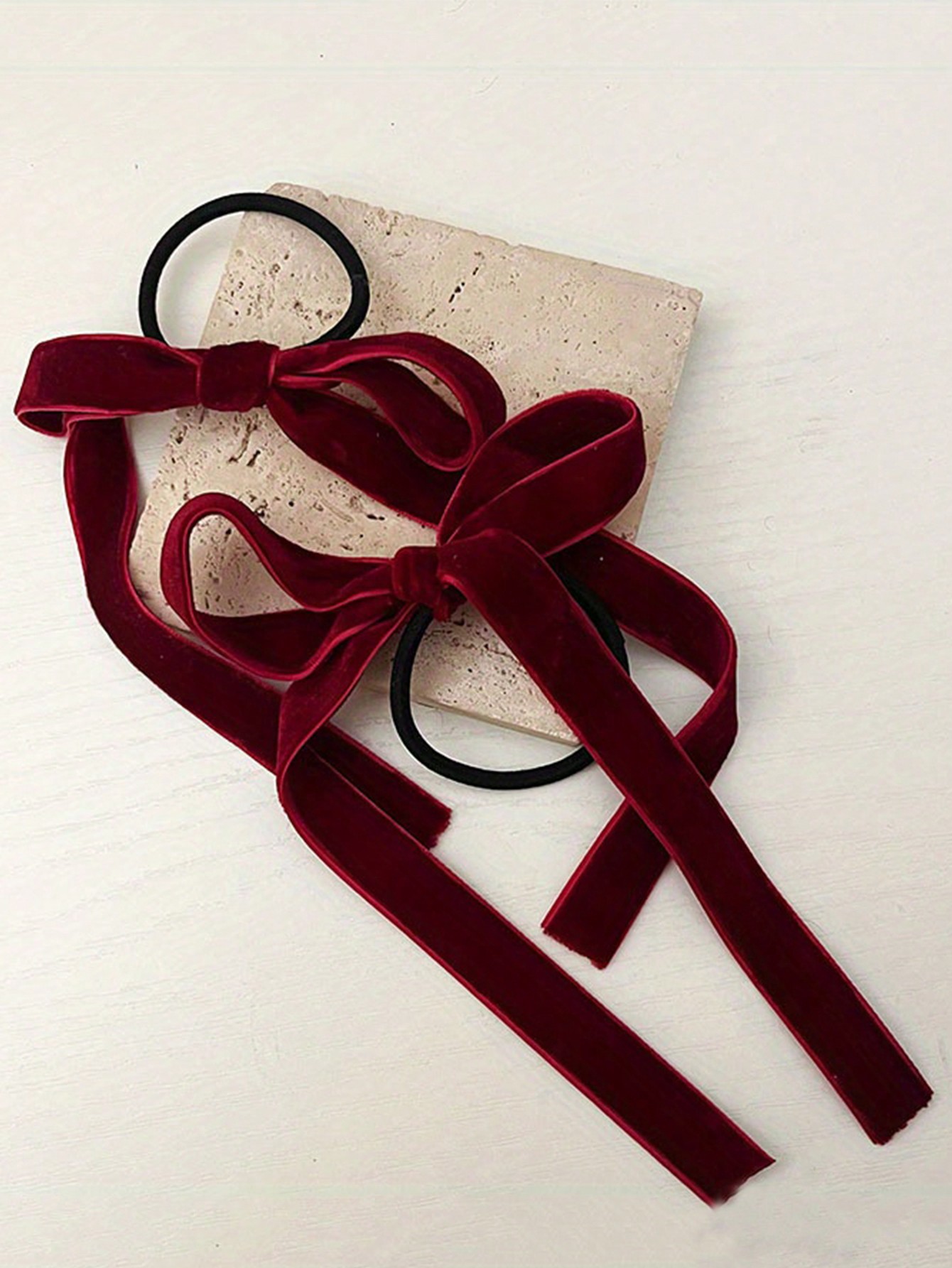 2/8pcs Fashion Black Velvet Bo - Hair Tie Velvet recension och pris