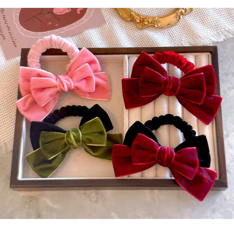 Cute Red Velvet Bow Hair Ties  - Hair Tie Velvet recension och pris