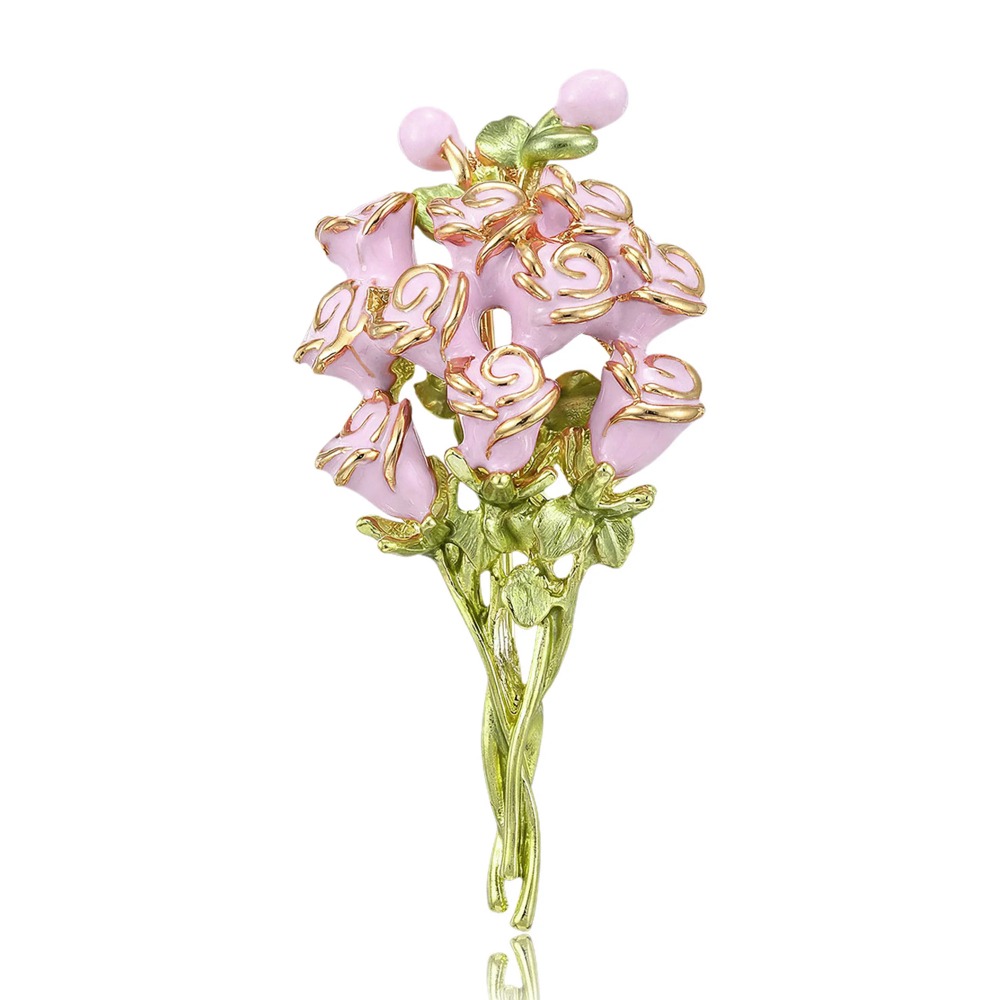 Pink Enamel Rose Bouquet Brooc - Women Accessories Bouquet recension och pris