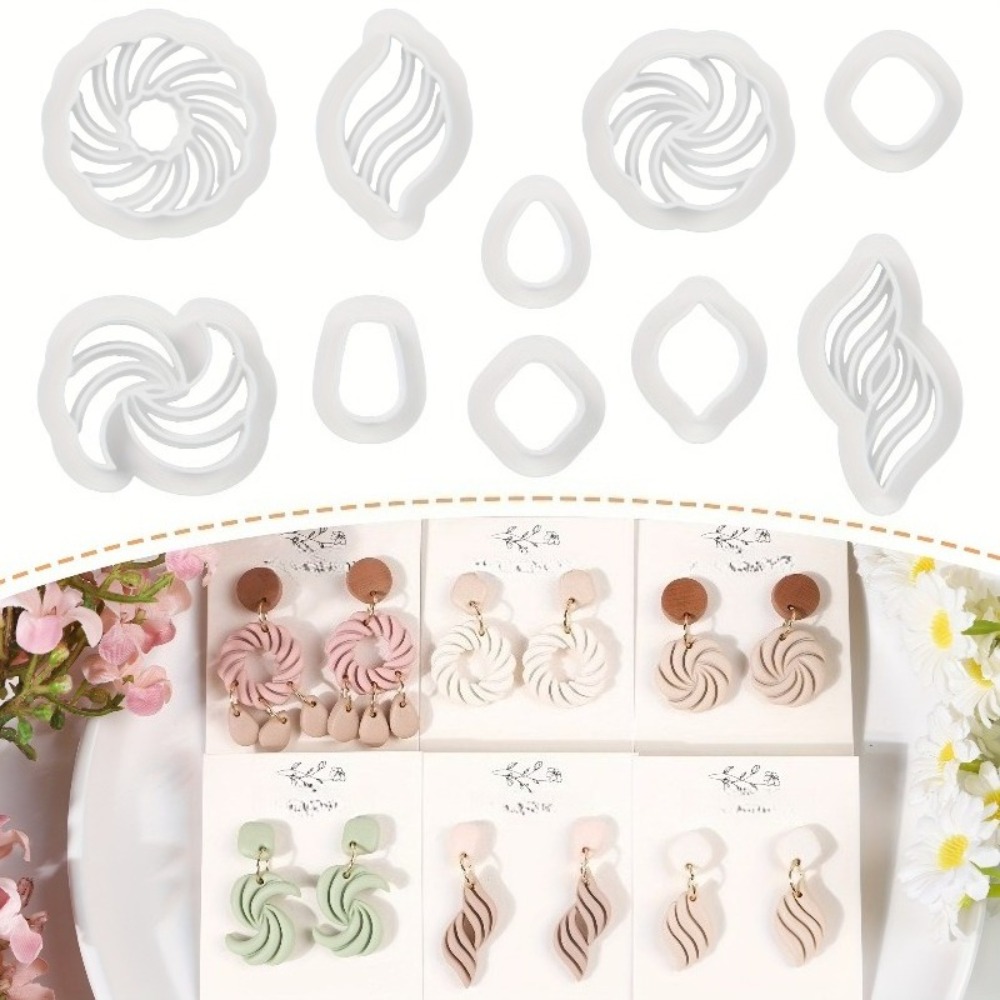 10Pcs Boho Swirl Polymer Clay  - Tassel Earrings Boho recension och pris