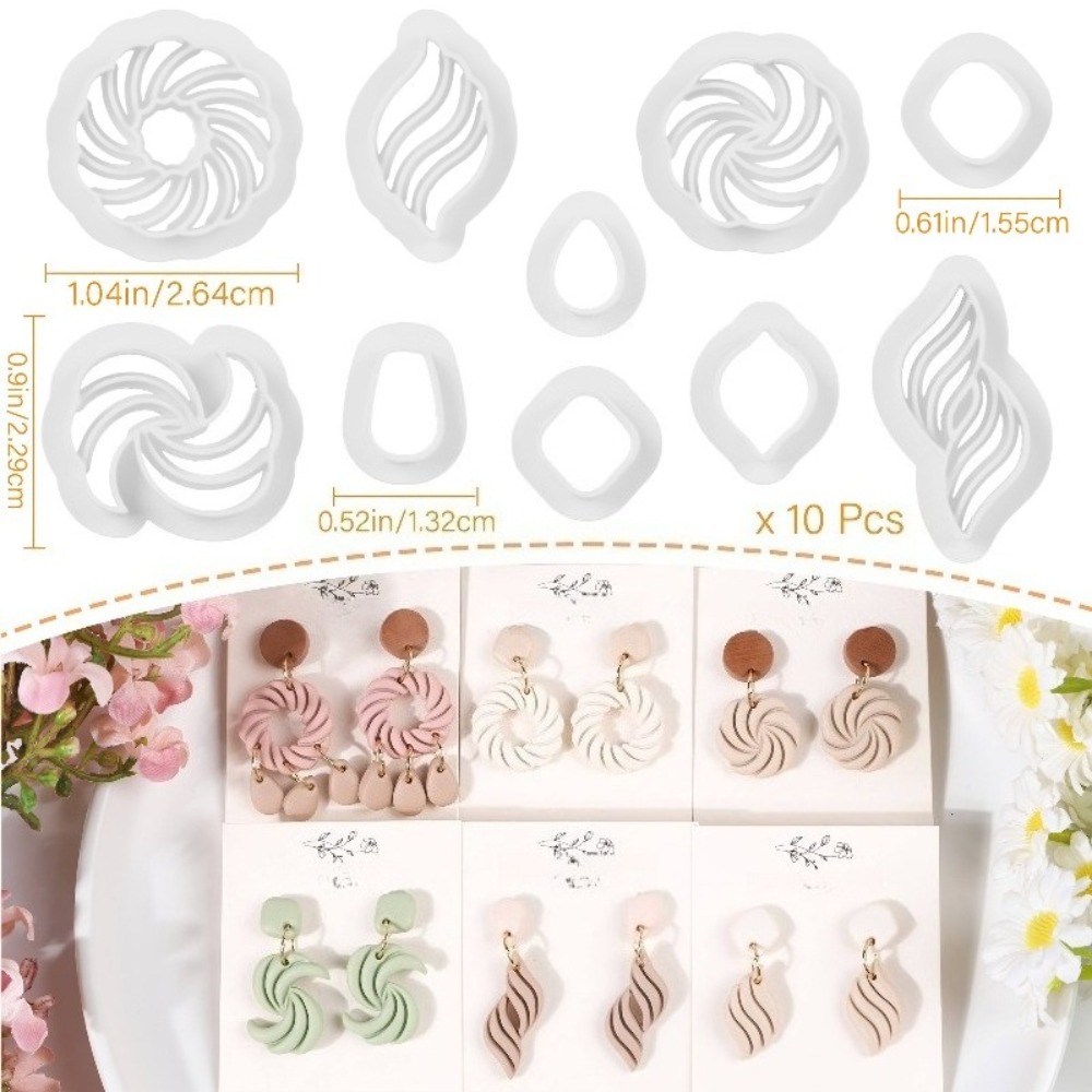 10Pcs Boho Swirl Polymer Clay  - Tassel Earrings Boho recension och pris