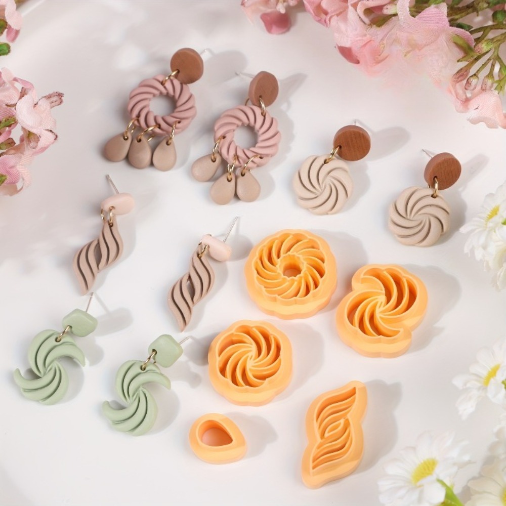 10Pcs Boho Swirl Polymer Clay  - Tassel Earrings Boho recension och pris