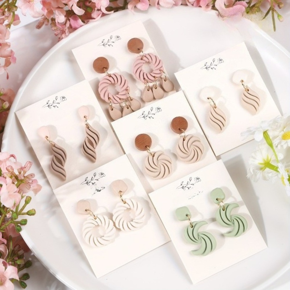 10Pcs Boho Swirl Polymer Clay  - Tassel Earrings Boho recension och pris