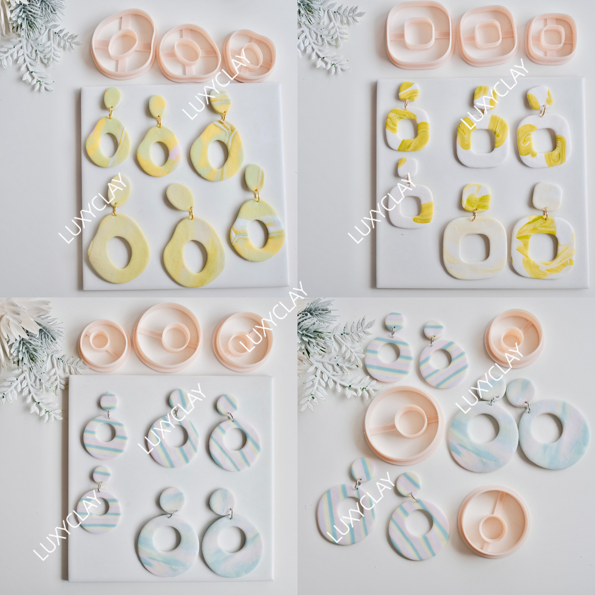 3pcs Hollow Circle Square Donu - Tassel Earrings Boho recension och pris