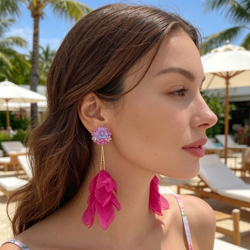 New Fashion Flower Tassel Clip - Tassel Earrings Boho recension och pris