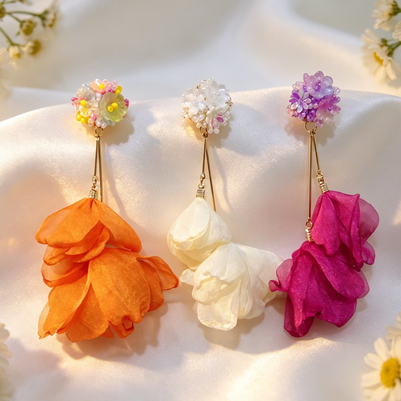 New Fashion Flower Tassel Clip - Tassel Earrings Boho recension och pris